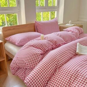 Ikea Gingham Checkered Red Duvet Cover
